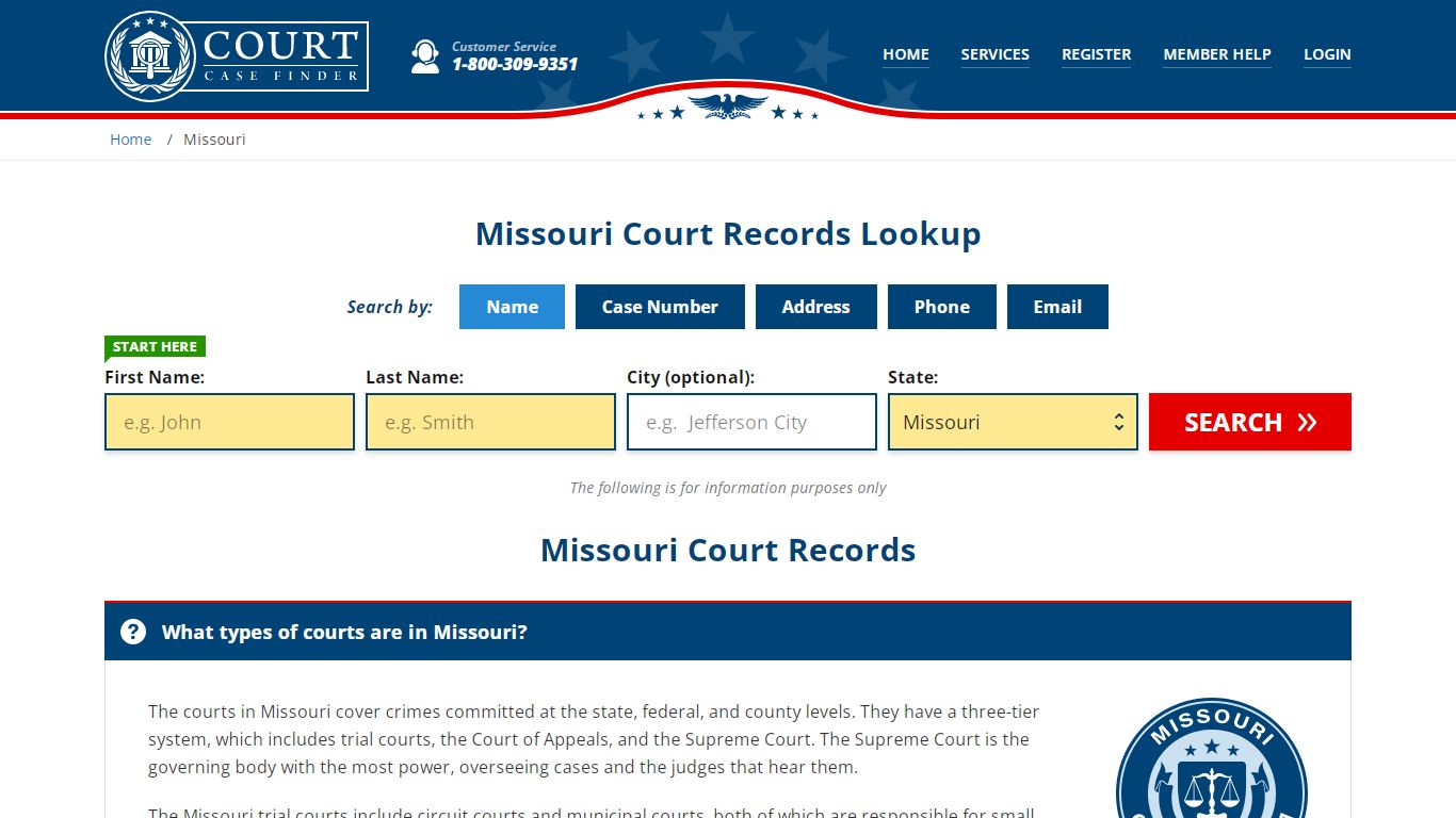 Missouri Court Records Lookup - MO Court Case Search