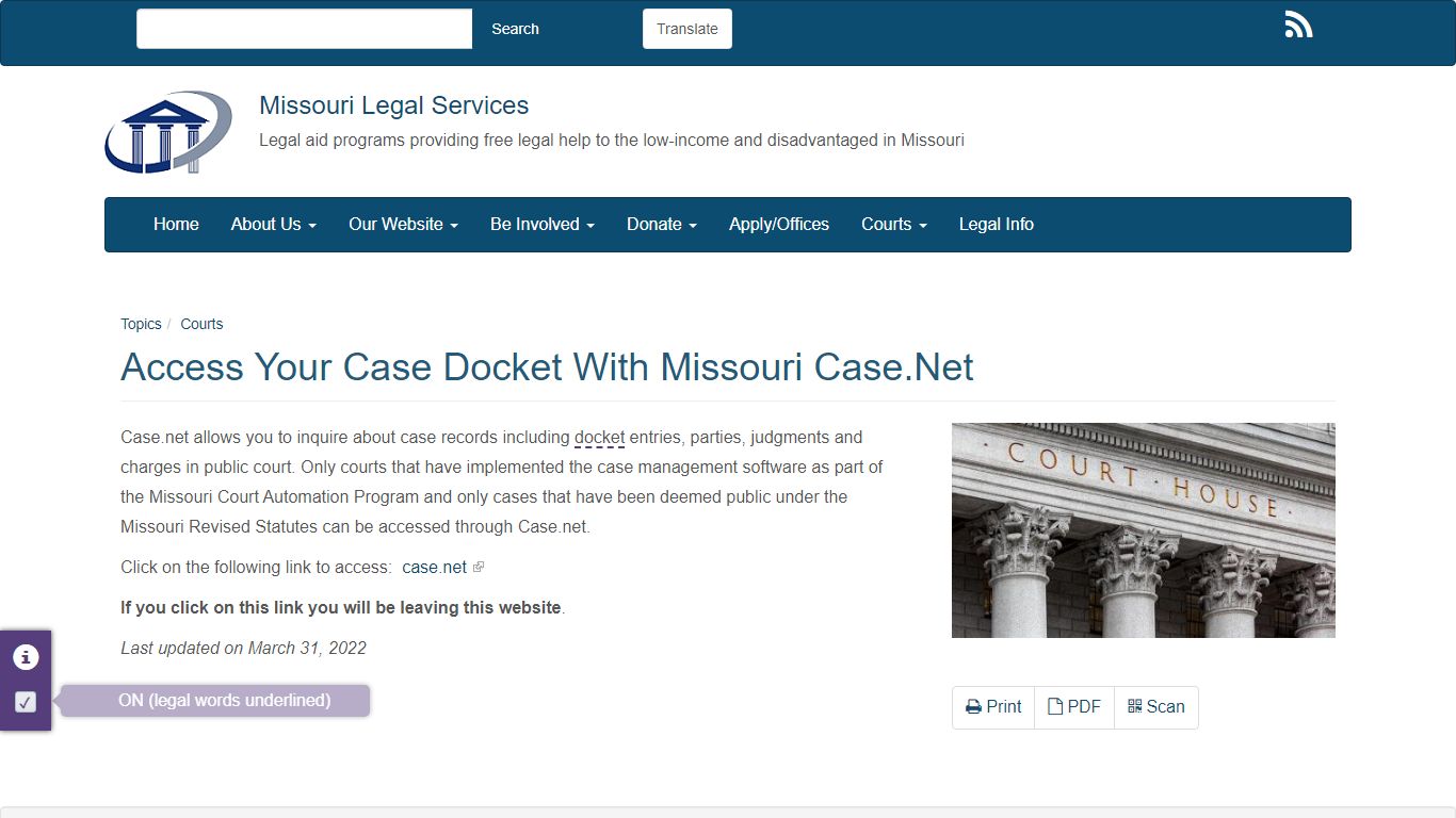 Access Your Case Docket With Missouri Case.Net